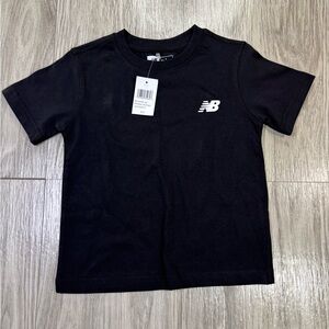 New Balance Black T-Shirt Boys Size 4 NWT Front Logo